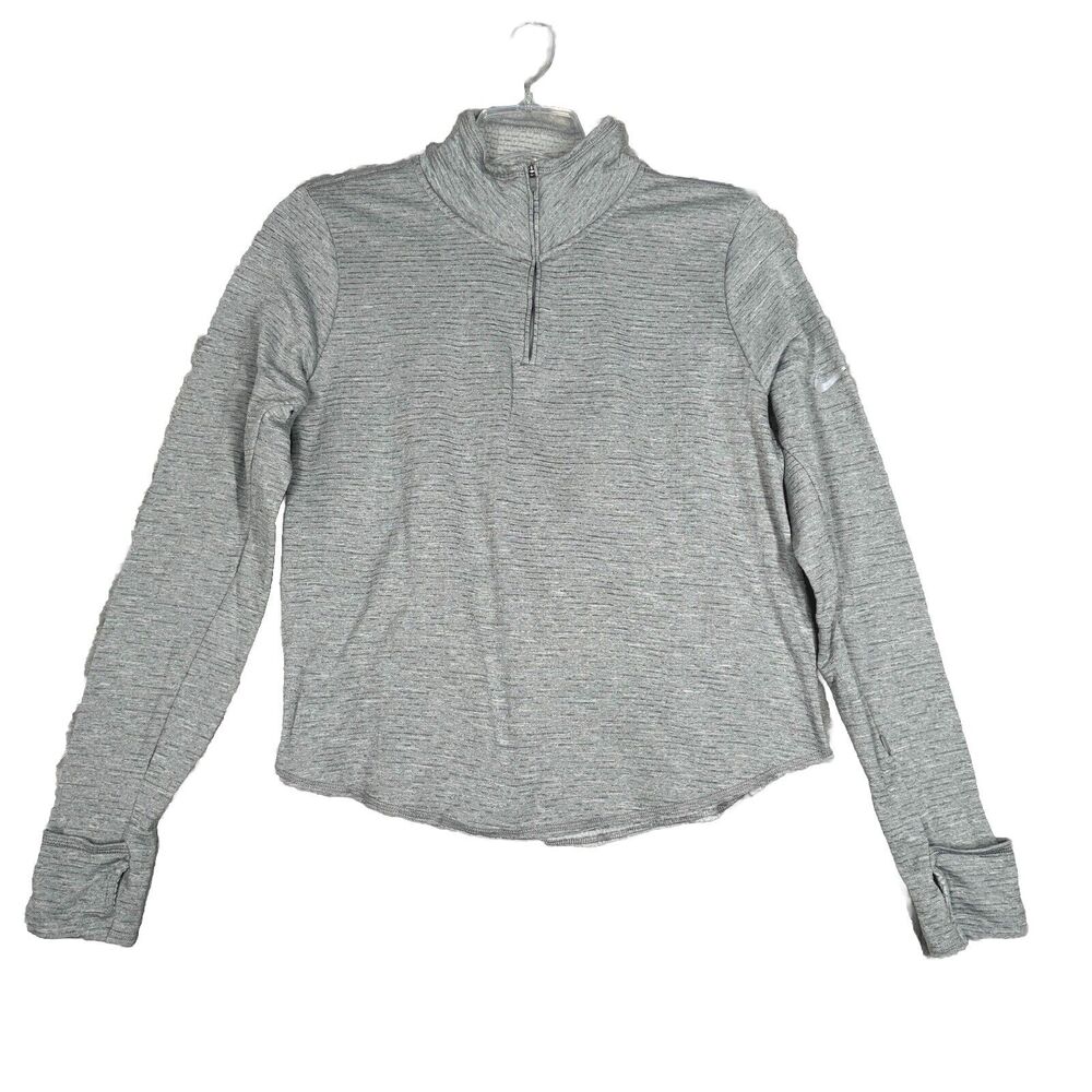 Nike Shirt Womens Large Gray Dri-fit Mock Neck Sweatshirt Casual Running Neutral